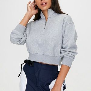 TNA Warm-up Crop Sweatshirt in matte pearl